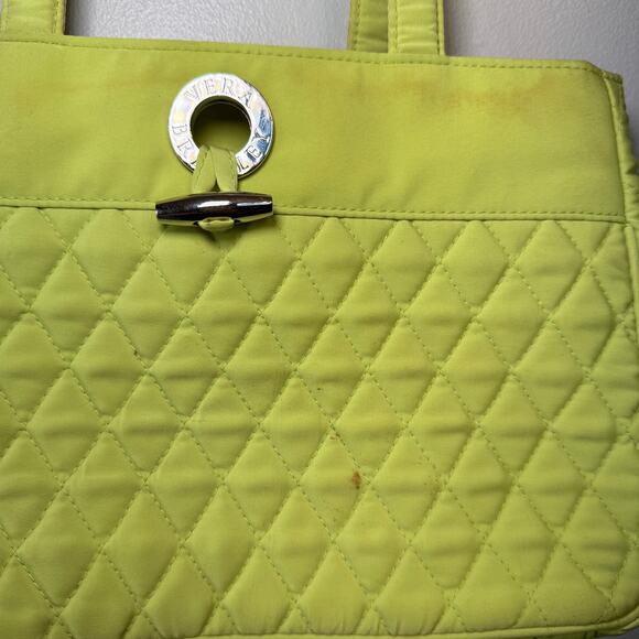 Vera Bradley Lime Green Quilted Microfiber Shoulder Bag Purse with Toggle - Picture 3 of 13